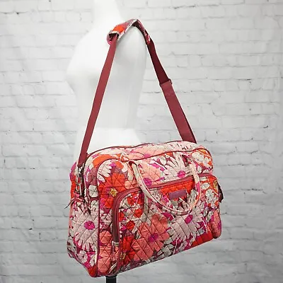 ❤️ VERA BRADLEY Bohemian Blooms Weekender Duffel Red Pink Daisy Floral • $35