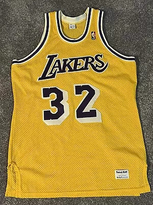 MacGregor Sand Knit Magic Johnson Los Angeles Lakers Jersey Vtg 80s NBA Size XL • $225