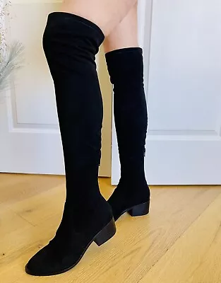 Steve Madden Georgette Over The Knee Sock Boot Black Women’s Size 75 • $25