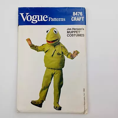 Vogue Crafts 8476 Kermit The Frog Muppet Costume And Mask UNCUT Pattern 1982 • $9.99