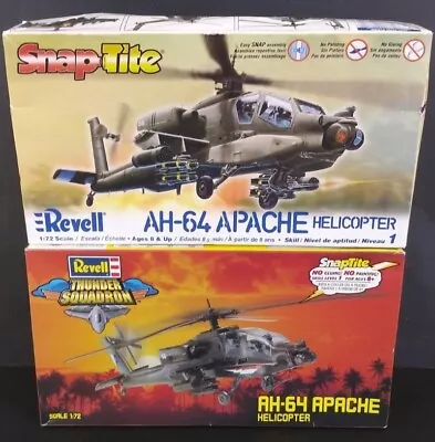 2 Vintage Revell SnapTite Models Complete Open AH-64 Apache Helicopters 1:72 • $14.85