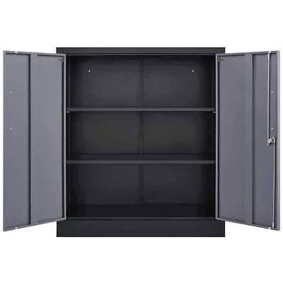 Metal Garage Storage CabinetFile Cabinet With 2 Adjustable Shelves For Office • $99.99