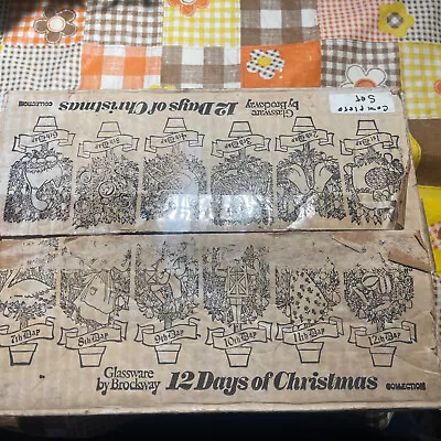 $65 • Buy Vintage Twelve Days Of Christmas Drinking Glasses Set 12 ￼￼union Made Complete