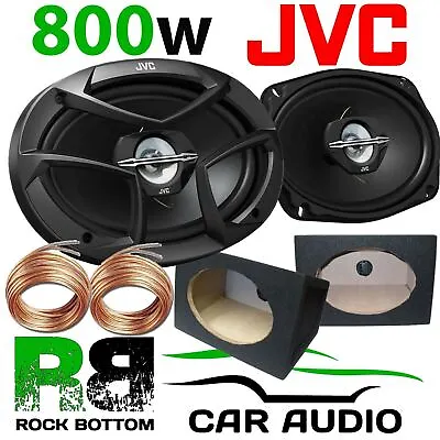 £69.99 • Buy JVC 800 Watts A Pair 3-Way CAR VAN 6 X9  Speakers & 6x9 BLACK Pod Box PAIR