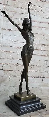 Bronze Modern Vintage Art Deco Sculpture DH Chiparus Female Dancer Metal Artwork • $179.50