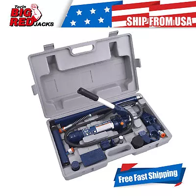 TCE 4 Ton Blue Portable Hydraulic Ram: Auto Body Frame Repair Kit  8000 Lb • $140.99