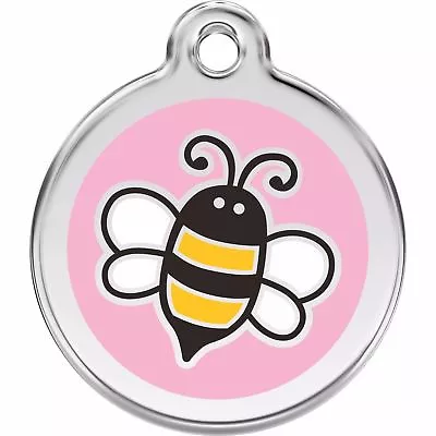 RED DINGO ENGRAVED DOG / CAT IDENTITY TAGS - Bumblebee Pink - Free P&P • £9.85