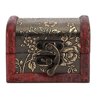$17.74 • Buy Hztyyier Vintage Wood Treasure Chest Decorative Jewelry Keepsake Boxes Trinket 