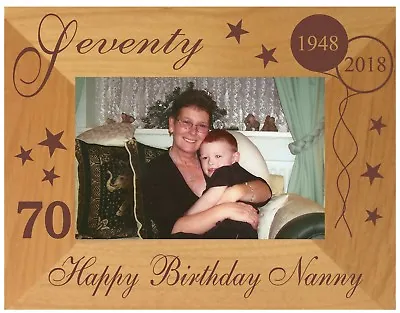 PERSONALISED 70th BIRTHDAY NAME GIFT IDEA PHOTO FRAME MUM NANNY SISTER AUNTIE  • £21.95