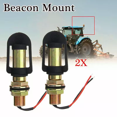 Din Pole Amber Rotating Flashing Beacon Light Mounting Stem Bracket Tractor • $37.62