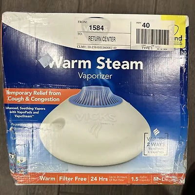 Warm Steam Vaporizer Humidifier 600 Sq Ft White V150RYUPC • $19.99