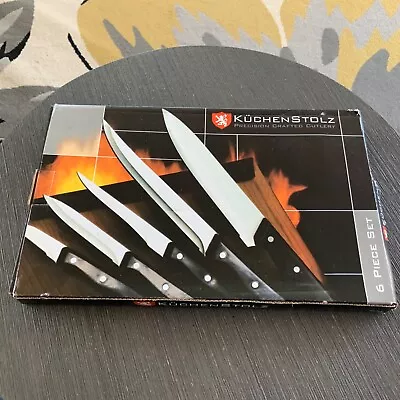 Kuchenstolz 6 Piece Cutlery Knives Set Stainless Cutting Board Sharpener Kitchen • $9.99