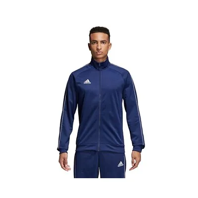 $46.45 • Buy Mens Adidas Core 18 Pes Zip Up Jacket Athletic Training Dark Blue/White