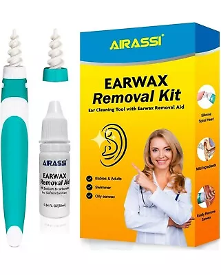 Ear Wax Remover Kit Q Grips Rotating Cleaner Silicone Tool Baby Child Adult Pick • £15.88