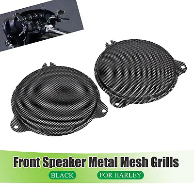 Black Front Mesh Speaker Grill Cover For Harley Road King FLHR Tri Electra Glide • $23.98