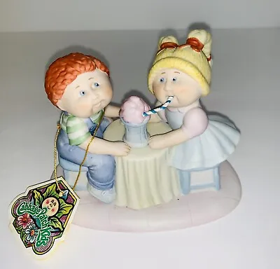 1984 Cabbage Patch Kids Porcelain Figurine Friends Sharing Milkshake • $15