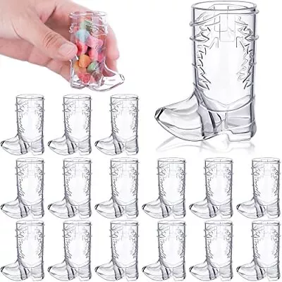 16 Pieces Mini Plastic Cowboy Boot Glasses 1 Ounce Western Plastic Beer Mugs ... • $28.93