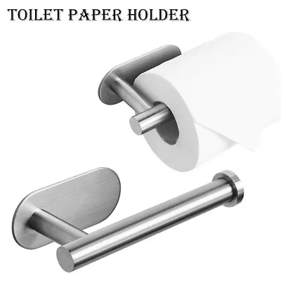 $13.99 • Buy Hot New Self-Adhesive Stick On Bathroom Tissue Holder Stainless Toilet Roll Hold