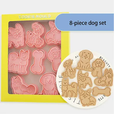 $16.99 • Buy 8PCS Cake Tools Dog Cookie Cutter Set Cutters Biscuit Mold Stamp Fondant Mould
