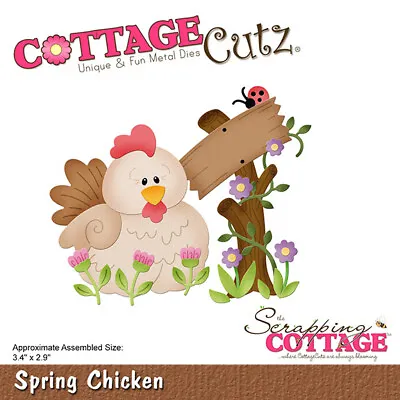 New Scrapping Cottage Cutz Metal Cutting Die Spring Chicken • £24