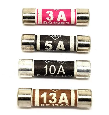 3A 5A 10A 13A Fuse Domestic Cartridge 3 5 10 13 Amp Fuses Plug Household Mains  • £1.39