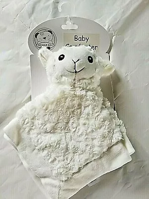 Newborn Baby Teddy  Comforter Little Lamb  Soft Toy Snuggle Blanket Gift New • £7.99