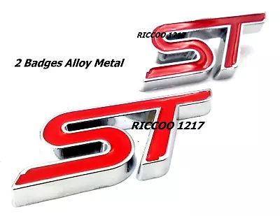 For Ford Fiesta ST Badges X 2 Alloy Metal Red & Chrome Panel Badges New • $19.95
