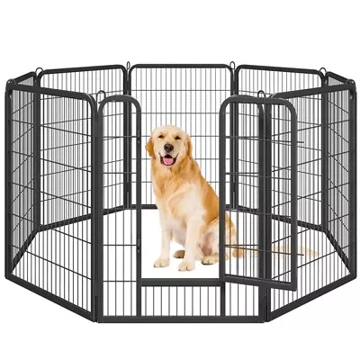 Metal Dog Playpen 24/32/40in 2/4/8/16 Panels Outdoor Pet Fence Exercise Pen • $105.99