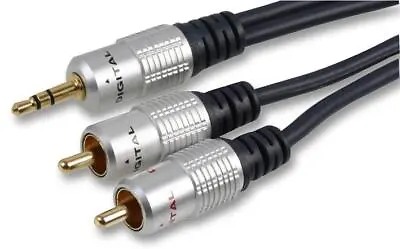 £4.49 • Buy 1m SHIELDED OFC 3.5mm Mini Jack To 2 RCA Audio Cable Twin Phono Stereo Aux Lead
