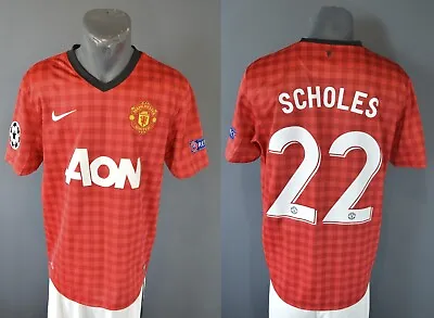 Manchester United Scholes Jersey 2012/2013 UEFA Champions League Football Size M • $99.99