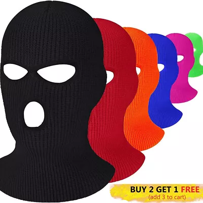 3 Hole Full Face Mask Ski Mask Winter Cap Balaclava Beanie Tactical Outdoor Hat • $5.55