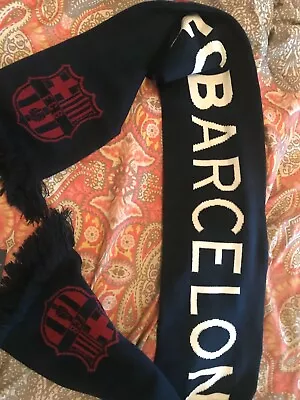  FC BARCELONA SOCCER Authentic WINTER Scarf  Blue Adult One Size New  • $7.99