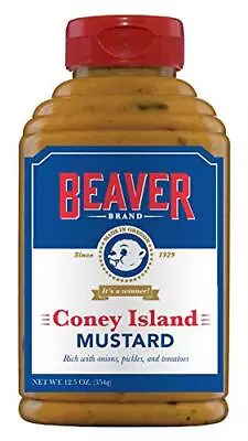 Beaver Coney Island Hot Dog Mustard 12.5 Ounce Squeeze Bottle (Pack Of 6) • $32.21