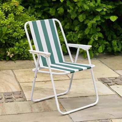 Folding Camping Chair Festival Garden Foldable Fold Up Seat Deck Fishing • £13.78