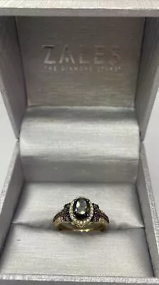 1.75ct SMOKY QUARTZ-WHITE TOPAZ 14k Over .925 RING. Retail At Zales For $319.00 • $1.25