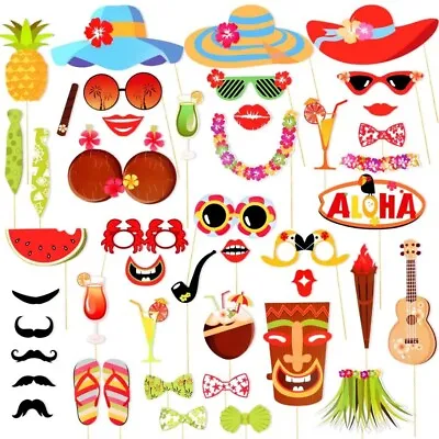 £4.99 • Buy Hawaii Luau Party Decorations Photo Booth Props Summer Birthday Party Decoration