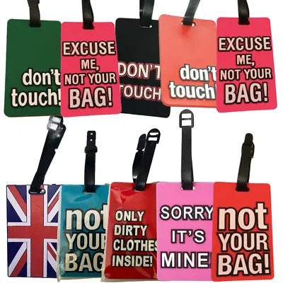 Silicone Luggage Tags Suitcase Id Card Name Label Baggage Address Travel Holiday • £2.99