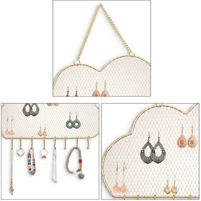 Earring Organizer Wall Mount Holder For Necklace Earring Jewelry Storage Rack • £11.10