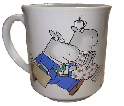 Boyton Hippo Coffee Mug Three Times More Mondays Vintage 80s Work Couple Retro • $7.59