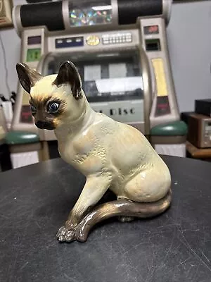 Vintage Ceramic Siamese  Cat Figurine Made In Italy  • $0.99