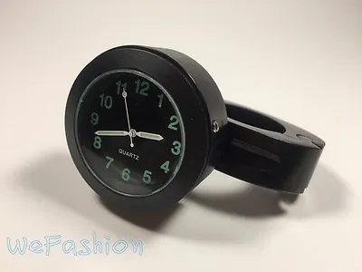 Black Universal 7/8'' 1'' Cruiser Handle Bar Mount Clock Watch For Motorcycle  • $11.50