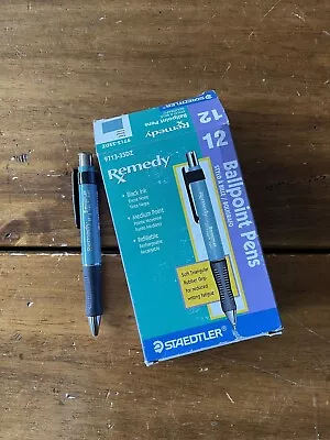 New Vintage Staedtler Box Of 12 Remedy Medium Point Ballpoint Pens Black Japan • $50