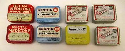 8 Vintage Medical Suppositories Advertising Tins Rectal Medicone Desitin Anusol • $9.99