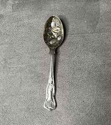 Sheffield England Berry Spoon EPNS Hammered Fruit Pineapple Pear 6” Silver Plate • $29.99