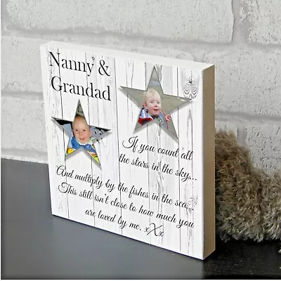 Personalised Nanny Nan Grandad Stars Grandparent Keepsake Photo Present Gift • £10.99