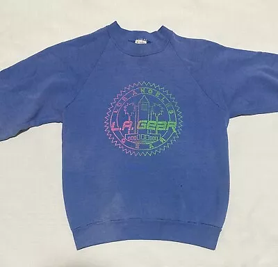 Vintage 1990s LA Gear Blue Logo Sweatshirt Sz Medium Made In USA - Flaws • $29.99