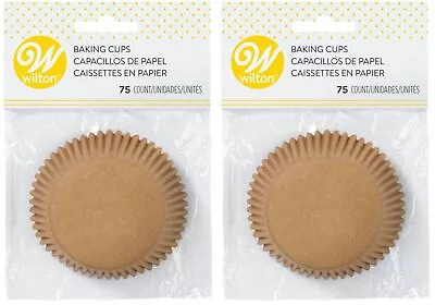 Wilton Unbleached Paper Baking Cups - 75 Pack Cupcake Muffin Liners (2-Pack) • $9.58