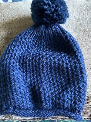 £3.99 • Buy Primark Blue Bobble Knitted Hat 