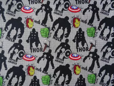 $7.58 • Buy Marvel Avengers Thor Captain America Iron Man Cotton Fabric 59 Inch Width