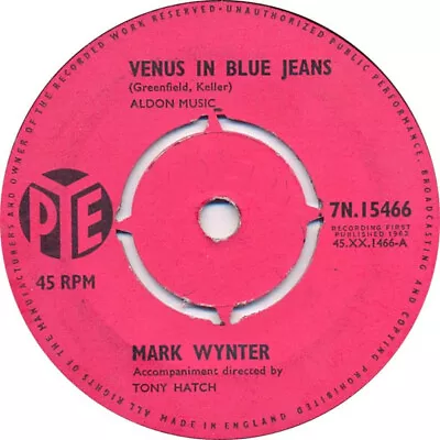 Mark Wynter - Venus In Blue Jeans / Please Come Back To Me ~ Original 7'' Vinyl • £2.50